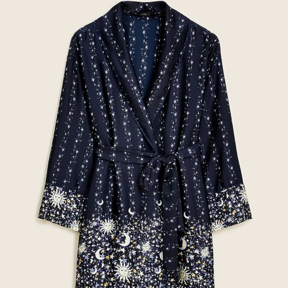 J.Crew Easy-luxe eco robe in twinkling sky print, Size S/M